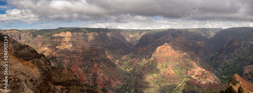 Fototapeta Naklejka Na Ścianę i Meble -  Colorful red rocks in the grand Waimea Canyon on the hawaiian island of Kauai