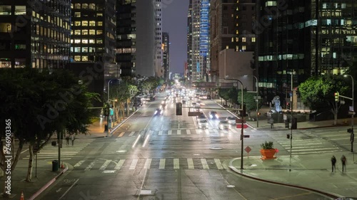 Busy intersection with traffic in Los Angeles