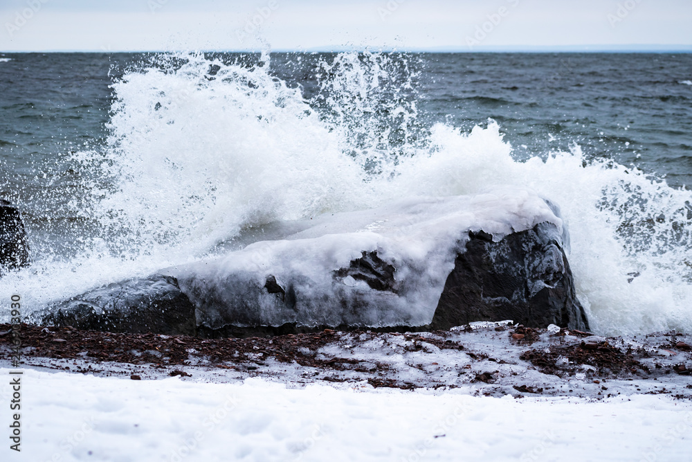 waves on beach