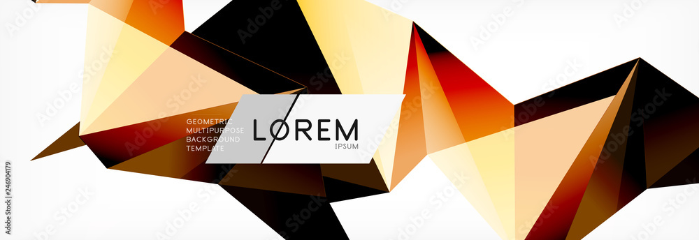 Triangle 3d polygonal art style. Future geometric design. Vector geometry futuristic illustration Triangle 3d polygonal art style. Future geometric design. Vector geometry futuristic illustration