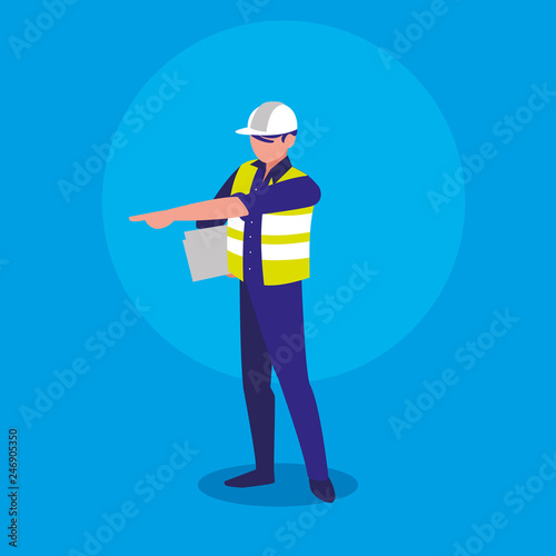 worker industrial with folder document