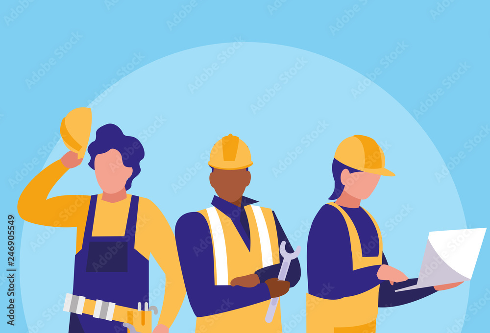 group of workers industrials avatar character group of workers industrials avatar character