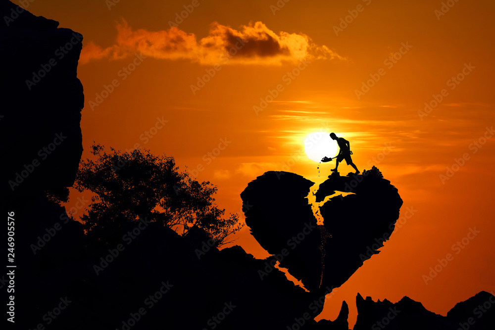 Silhouette Valentine background concept. Silhouette Valentine background concept.