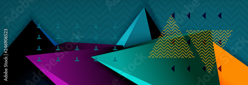 3d triangular shapes geometric background. Origami style pattern with triange shapes for decorative design. Poster design. Line design. Modern presentation template