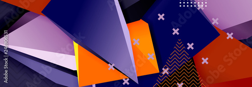3d triangular shapes geometric background. Origami style pattern with triange shapes for decorative design. Poster design. Line design. Modern presentation template