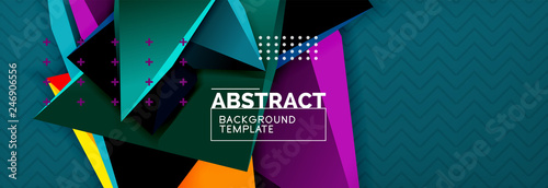 3d triangular shapes geometric background. Origami style pattern with triange shapes for decorative design. Poster design. Line design. Modern presentation template