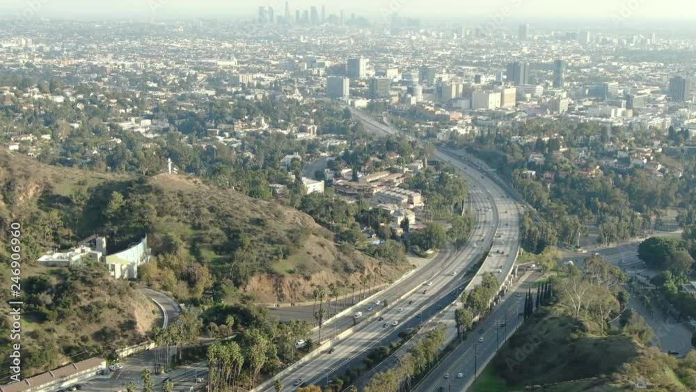 Aerial Establish Shot of Los Angeles from Hollywood Aerial Establish Shot of Los Angeles from Hollywood