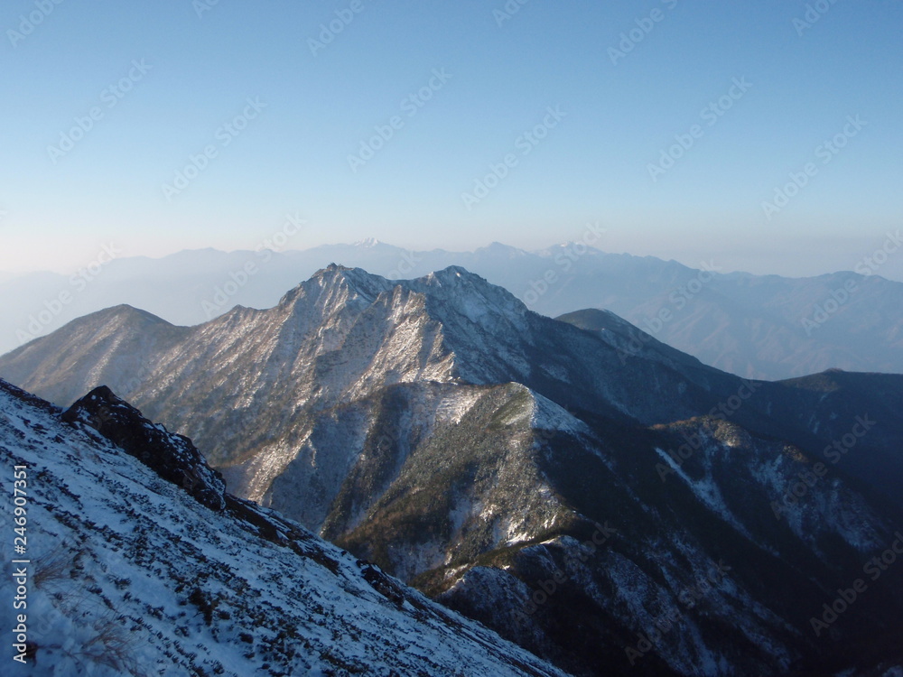 初冬の八ヶ岳 ～ 赤岳より権現岳を望む