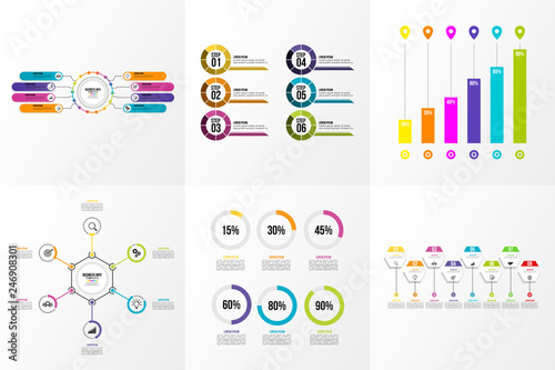 Set Of Infographics Elements Vector Design Template. Business Data Visualization Infographics Timeline with Marketing Icons most useful can be used for workflow  presentation  diagrams  reports