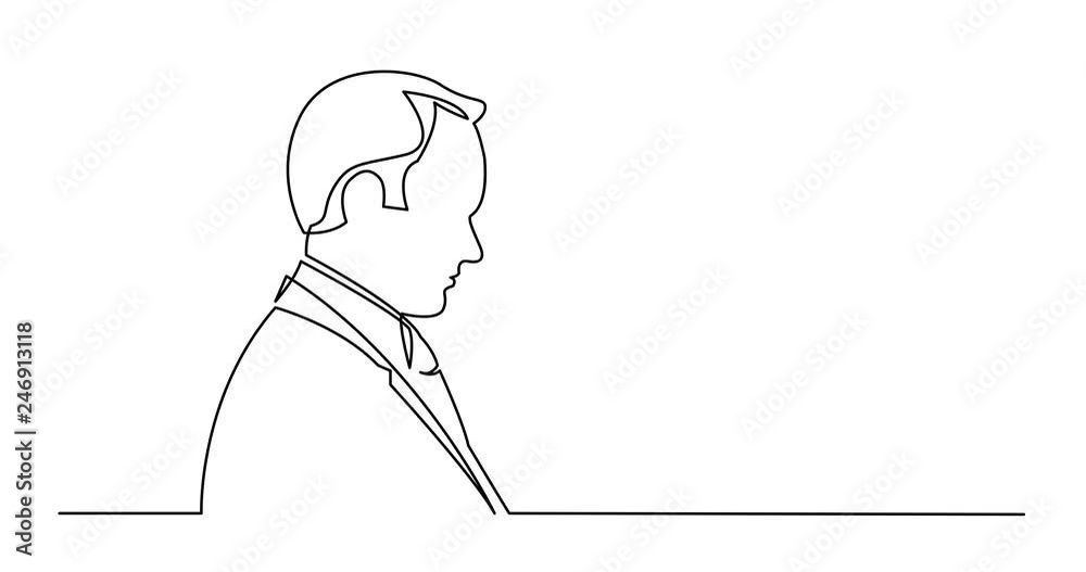 Self drawing line animation of profile portrait of businessman Self drawing line animation of profile portrait of businessman