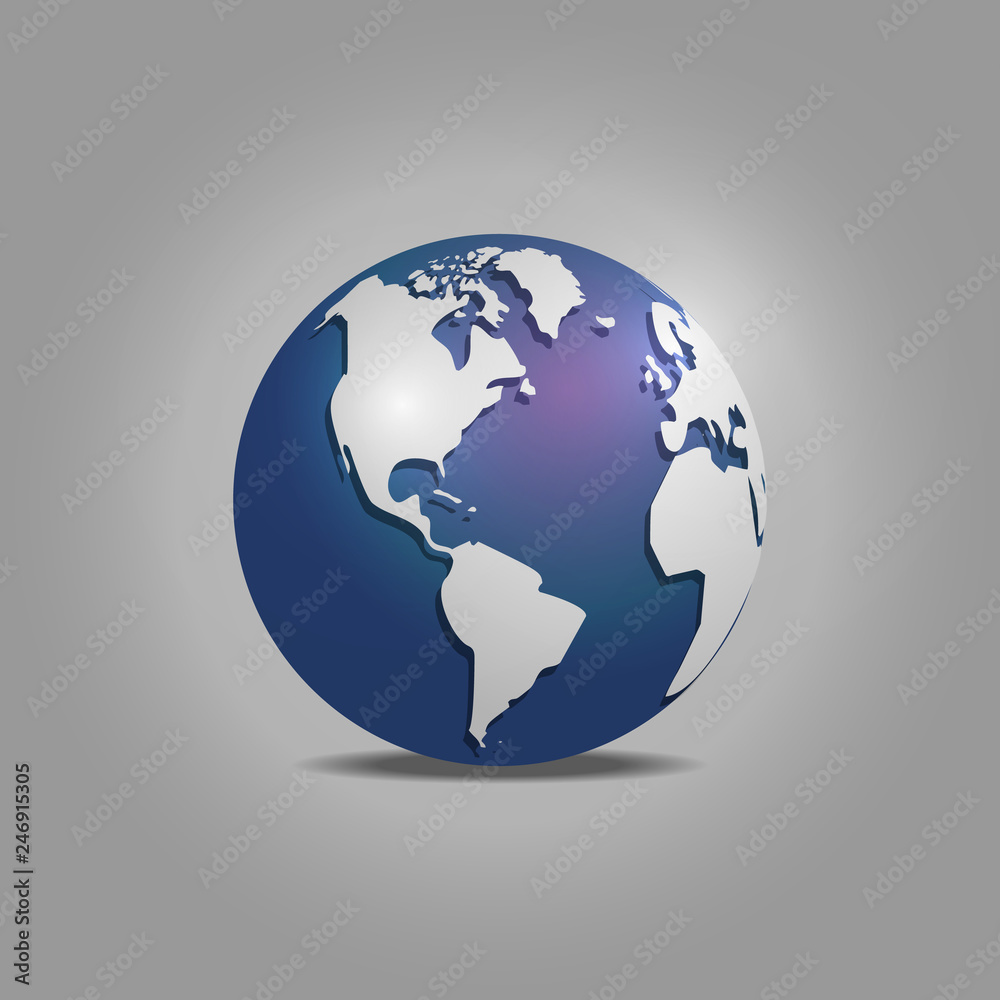 High detailed globe with North and South America. Vector illustration. High detailed globe with North and South America. Vector illustration.