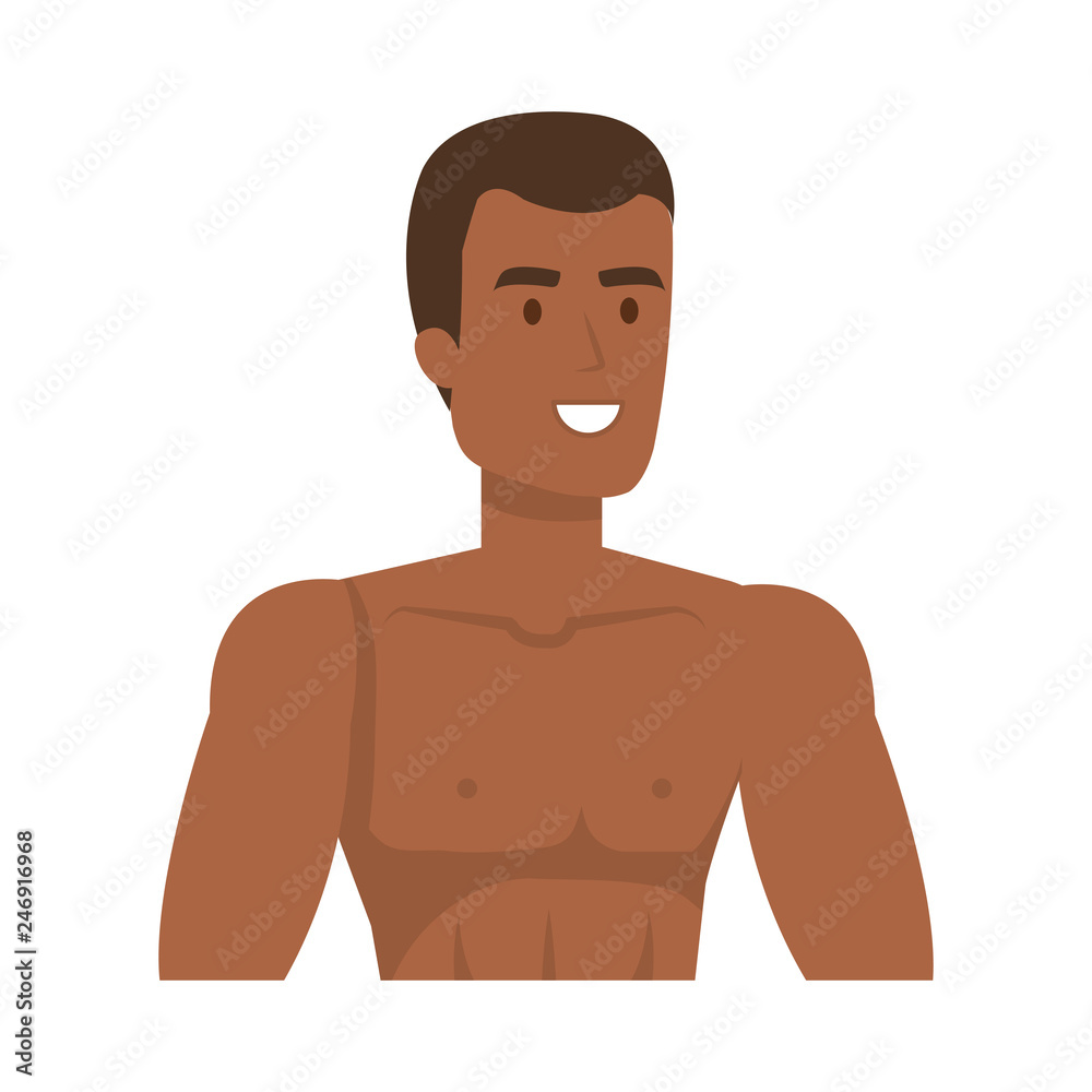 Fototapeta premium young athletic black man character