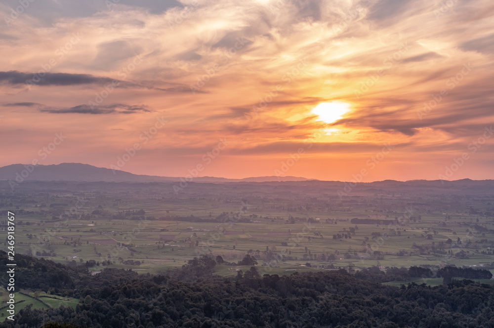 sunset in the mountains