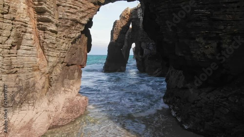 Beach of the Cathedrals in Lugo Galicia Spain photo