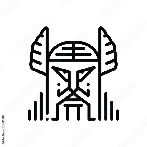 Black line icon for odin norse