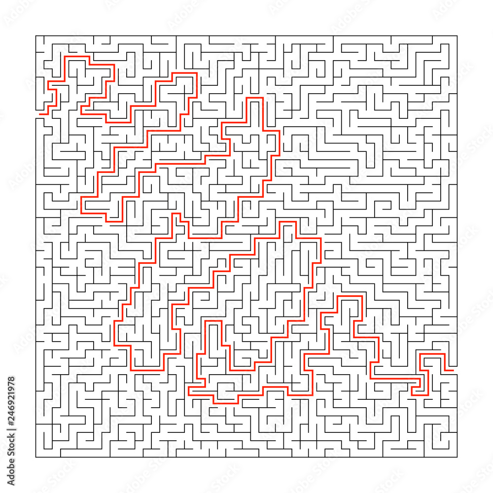 Abstract labyrinth. Game for kids. Puzzle for children. Maze conundrum. Vector illustration.
