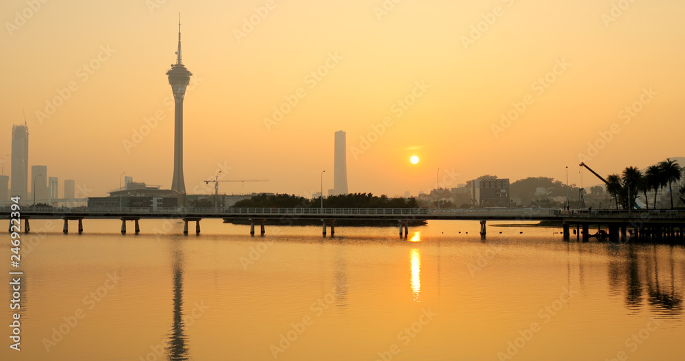 Macau city at sunset