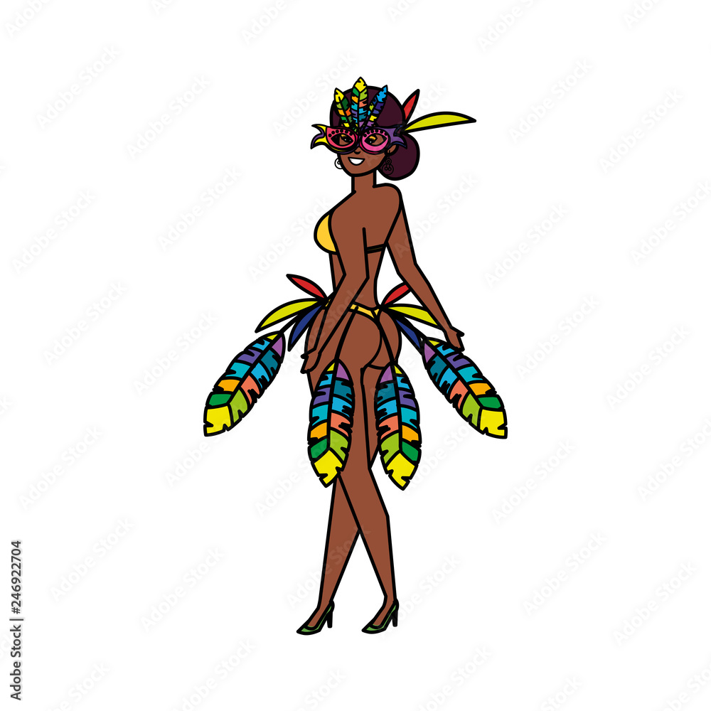 beautiful black brazilian garota character