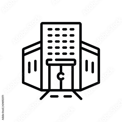 Black line icon for enterprise  