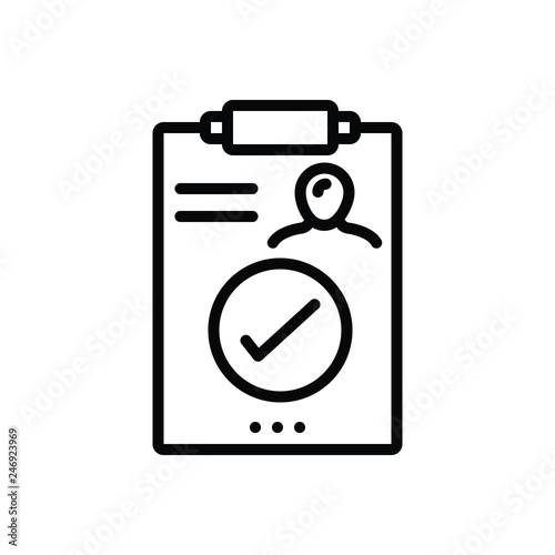 Black line icon for result outcome 