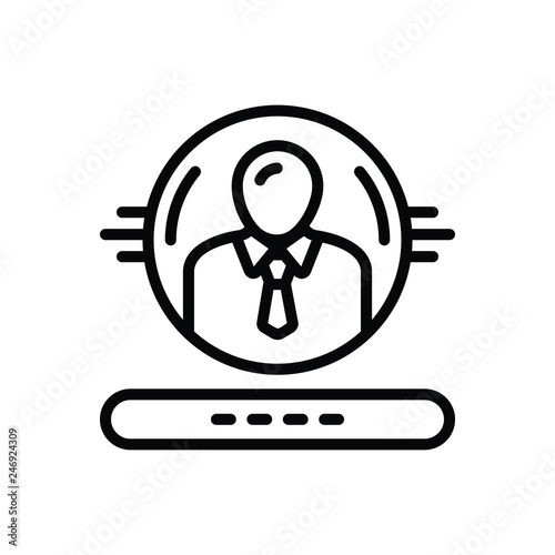 Black line icon for administration 