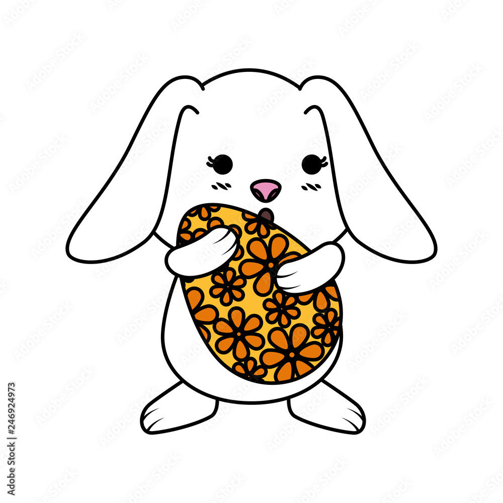 Obraz premium cute rabbit with easter egg painted
