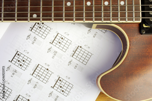 Acoustic guitar and guitar chord book