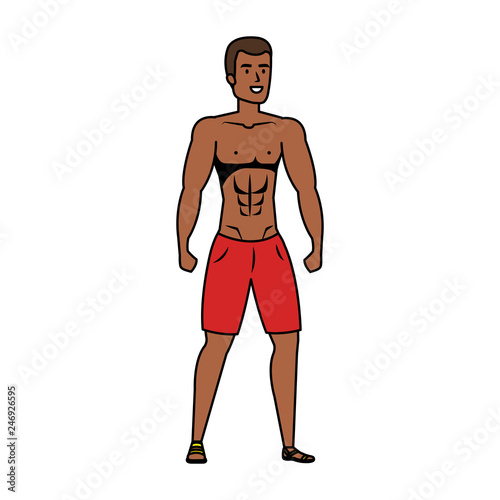 young athletic black man character
