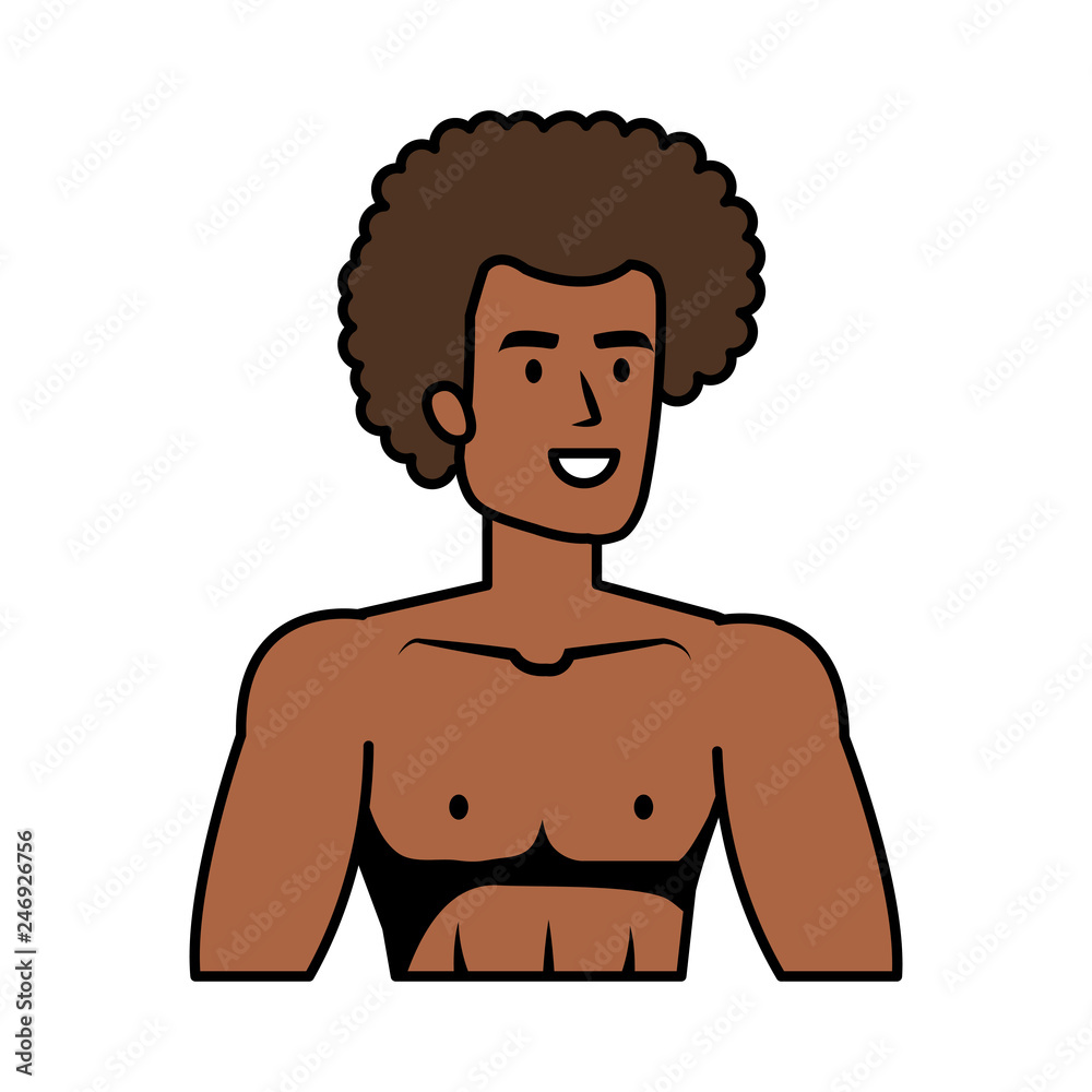 Fototapeta premium young athletic black man character