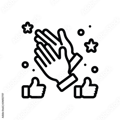 Canvas Print Black line icon for respectful