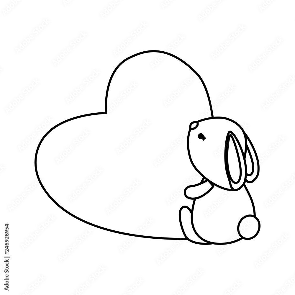 cute rabbit with heart love cute rabbit with heart love