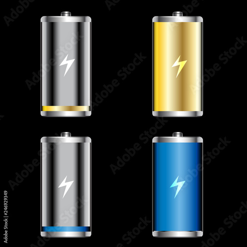 icon battery low and full