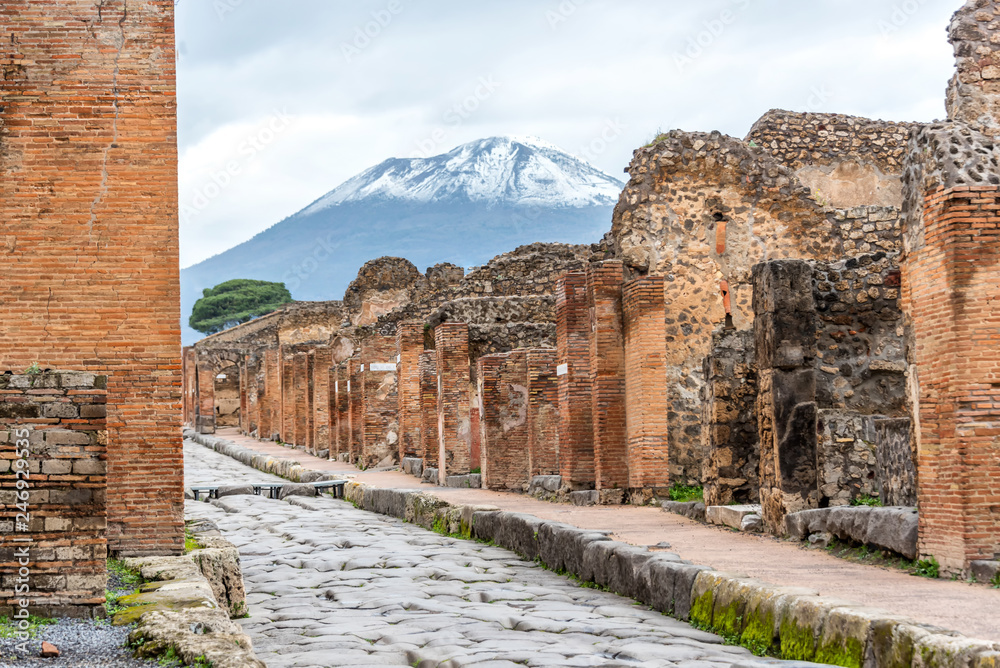 Street in the Ruins of Ancient Pompeii Italy