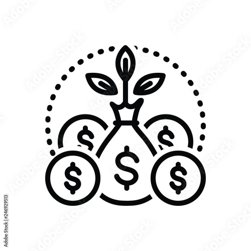 Black line icon for profitability 