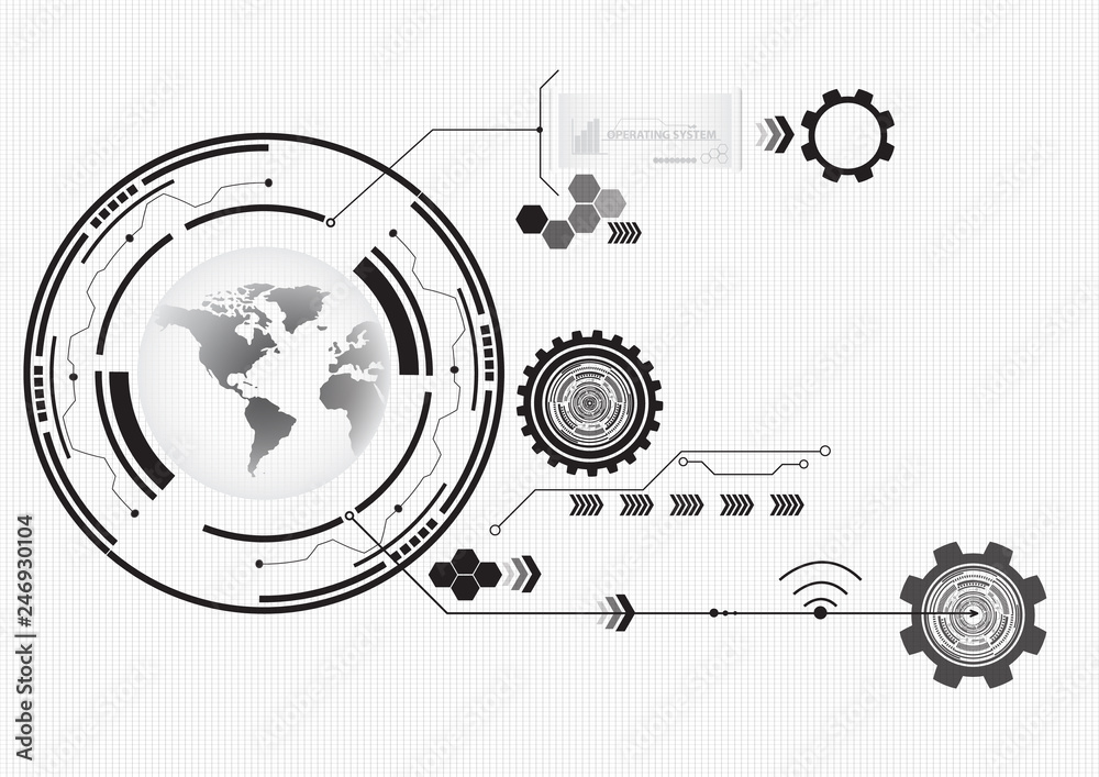 Obraz premium abstract futuristic circuit high computer technology business background illustration.