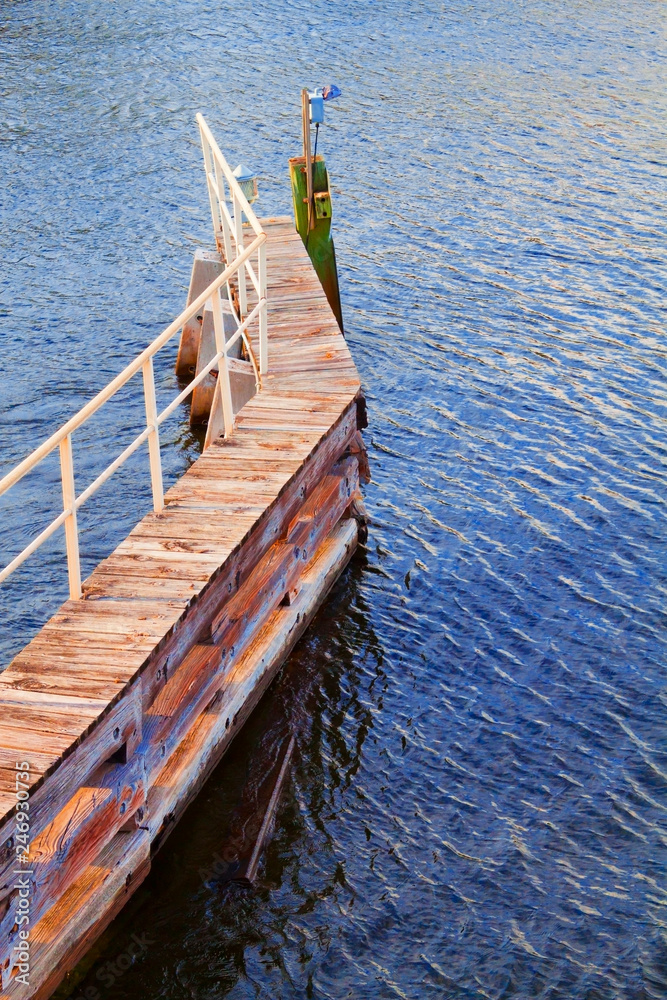 Wooden Walkway Into The Intercoastal Waterway