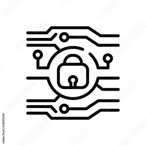 Black line icon for protection conservancy