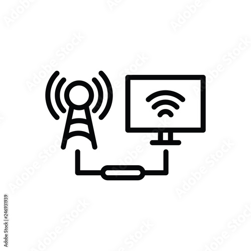 Принти на полотні Black line icon for connected