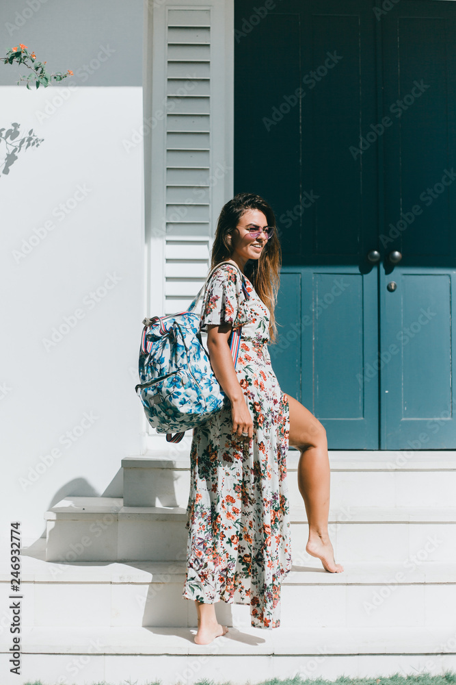 woman with backpack woman with backpack