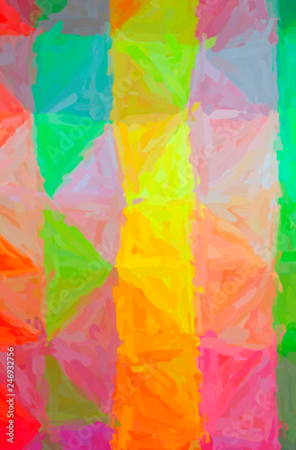 Wallpaper Mural Abstract illustration of green, orange, pink, red Impressionist Impasto background Torontodigital.ca
