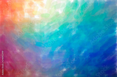 Abstract illustration of blue, green, yellow and red Watercolor background