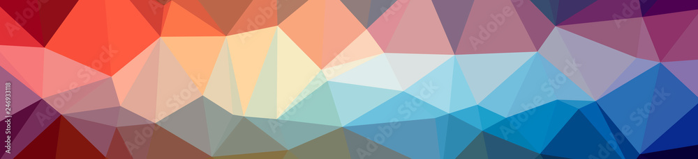 Illustration of abstract Blue And Red banner low poly background. Beautiful polygon design pattern.