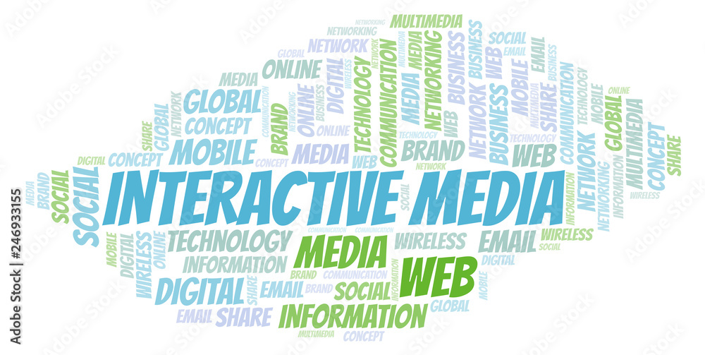 Obraz premium Interactive Media word cloud.