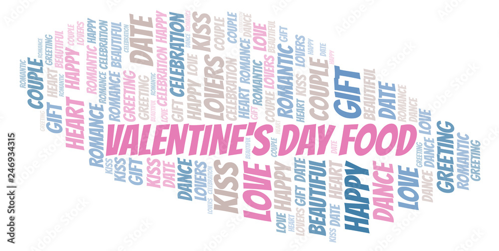 Fototapeta premium Valentine's Day Food word cloud.