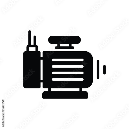 Black solid icon for motor cabriolet 