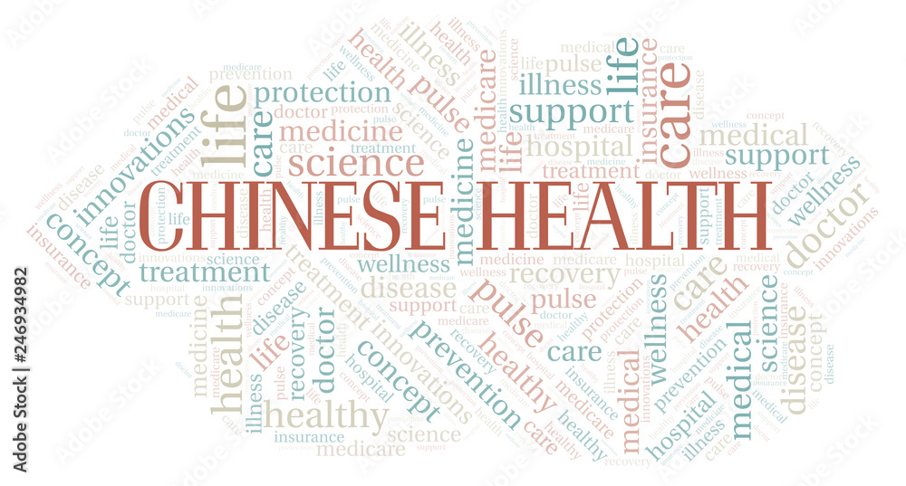 Fototapeta premium Chinese Health word cloud.