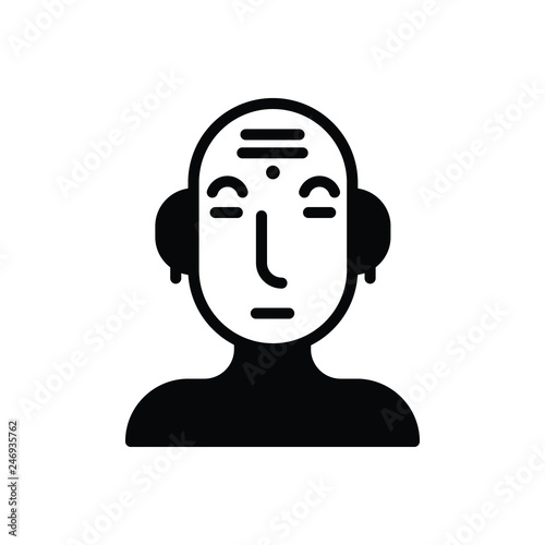 Black solid icon for culture civilization  photo