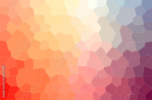 Abstract illustration of orange, pink, red Middle size Hexagon background