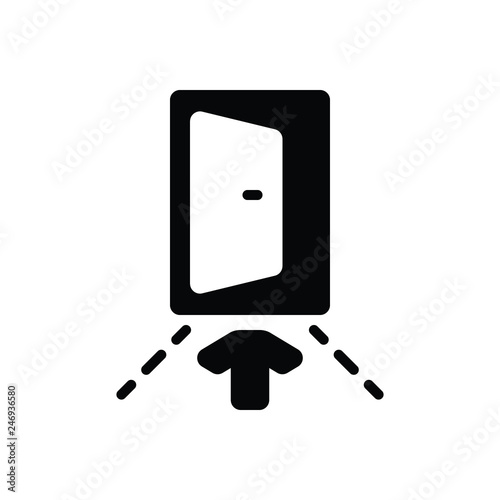 Black solid icon for input penetration 