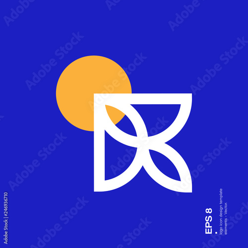 Letter Mark R logo icon design template elements 
